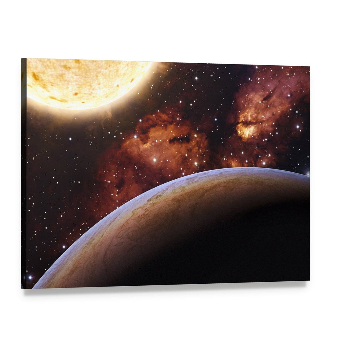 Fantasy Alien Exo Planet Canvas Wall Art, single panel gallery wrapped canvas, angled product view