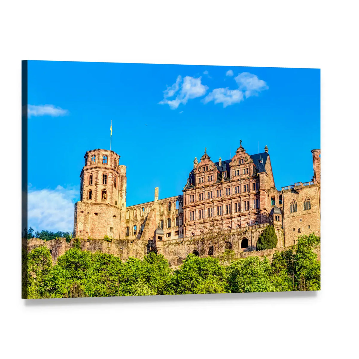 Heidelberg Castle Germany Canvas Wall Art, single panel gallery wrapped canvas, angled product view