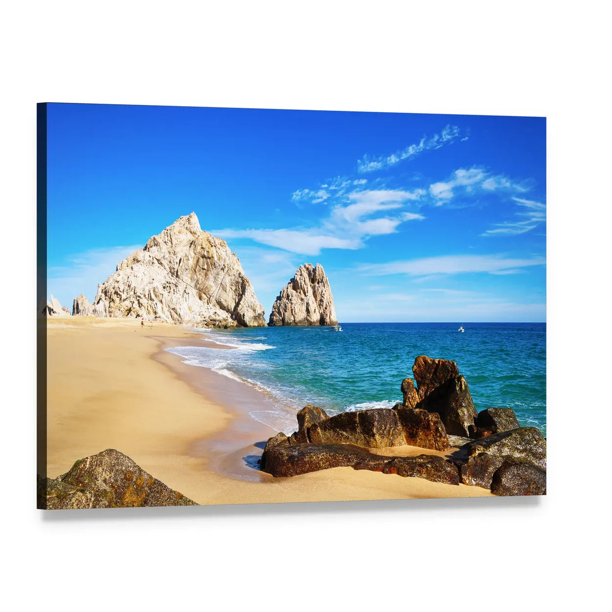 Lovers Beach Mexico Canvas Wall Art, single panel gallery wrapped canvas, angled product view
