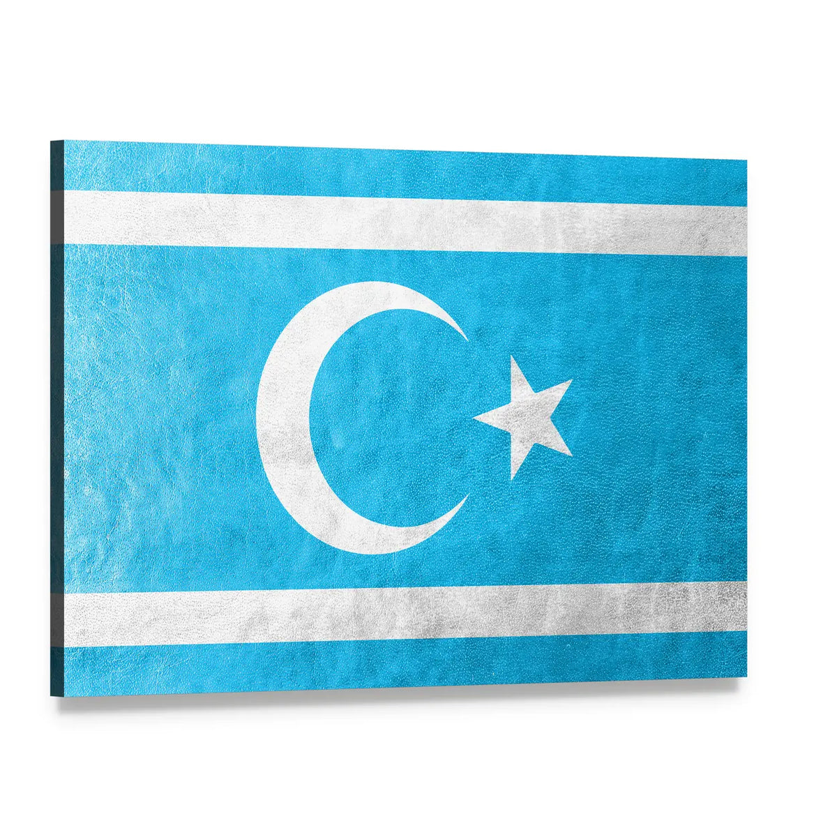 Iraqi Turkmen Flag Canvas Wall Art, single panel gallery wrapped canvas, angled product view