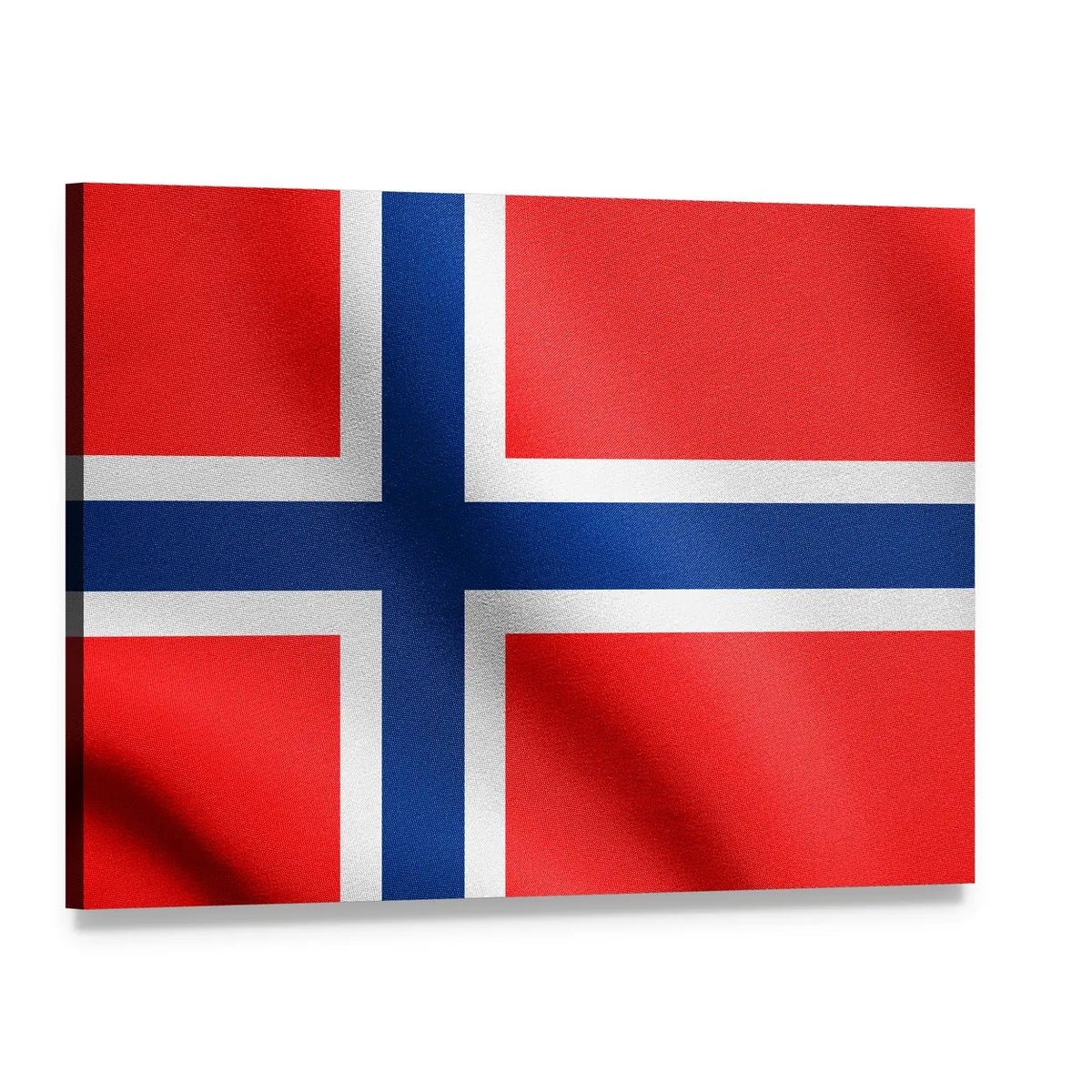 Flag of Norway Canvas Wall Art, single panel gallery wrapped canvas, angled product view