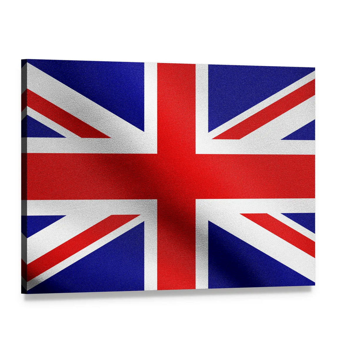 Union Jack Flag Canvas Wall Art, single panel gallery wrapped canvas, angled product view