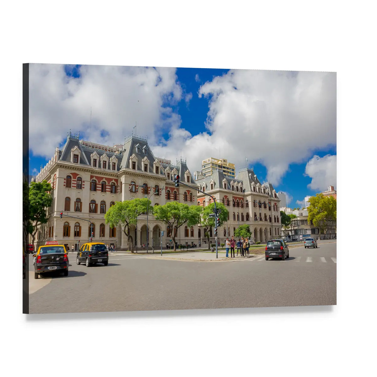 Paseo Colon Avenue in Buenos Aires Canvas Wall Art, single panel gallery wrapped canvas, angled product view