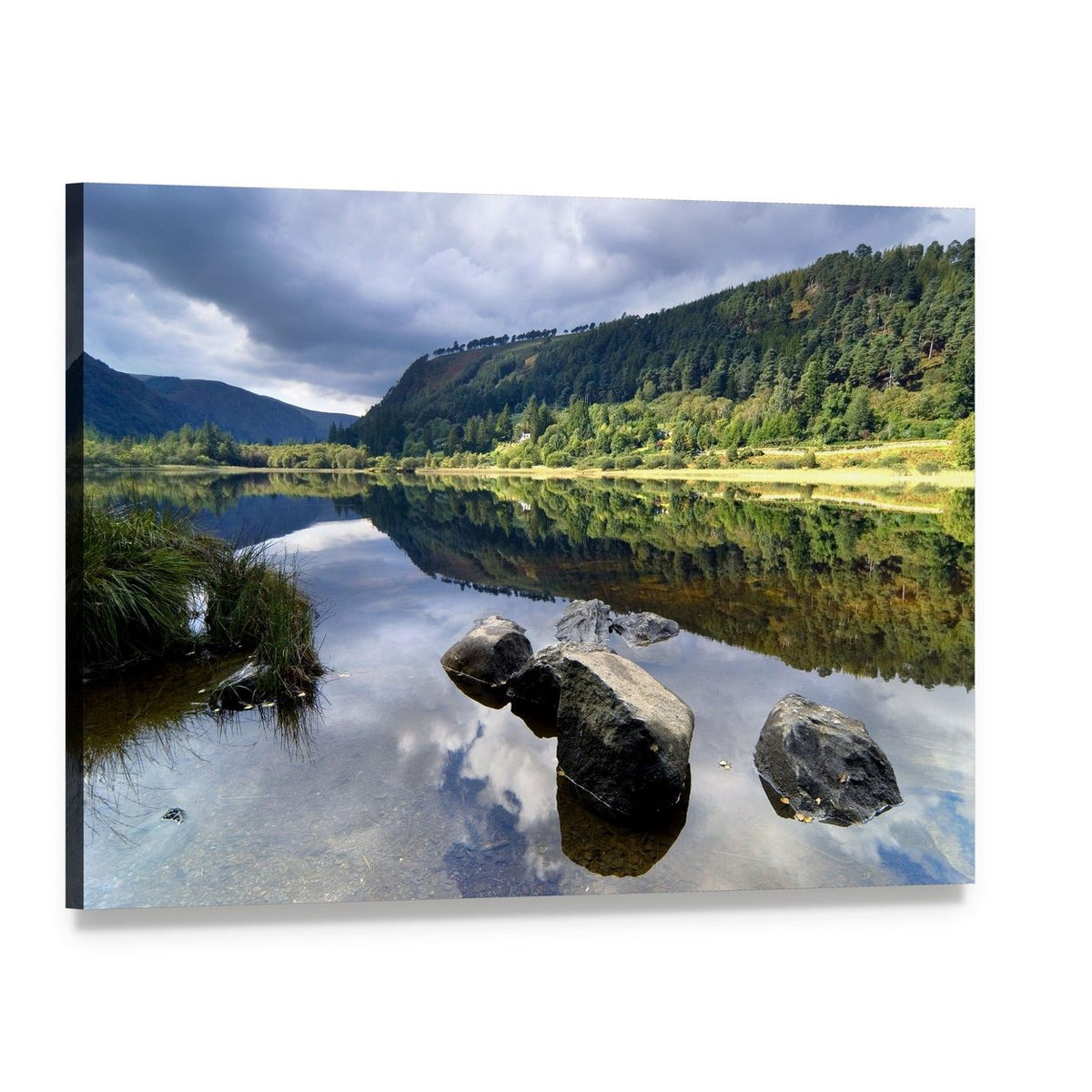Upper Lake in Glendalough Canvas Wall Art, single panel gallery wrapped canvas, angled product view