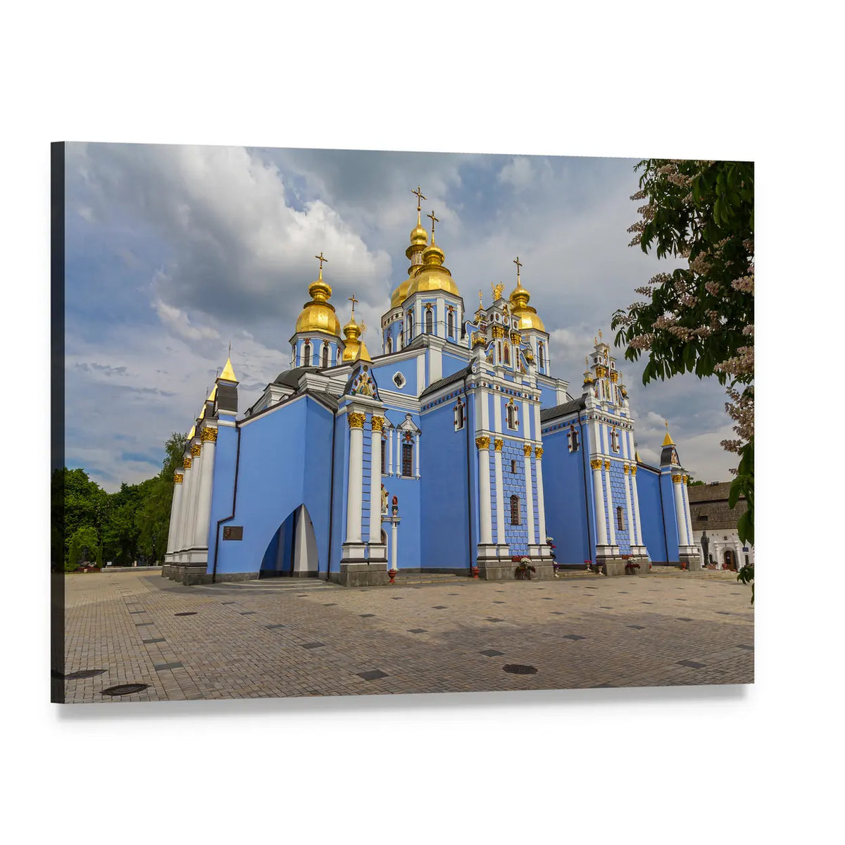 St. Michael's Golden-domed Monastery, Kyiv Canvas Wall Art, single panel gallery wrapped canvas, angled product view