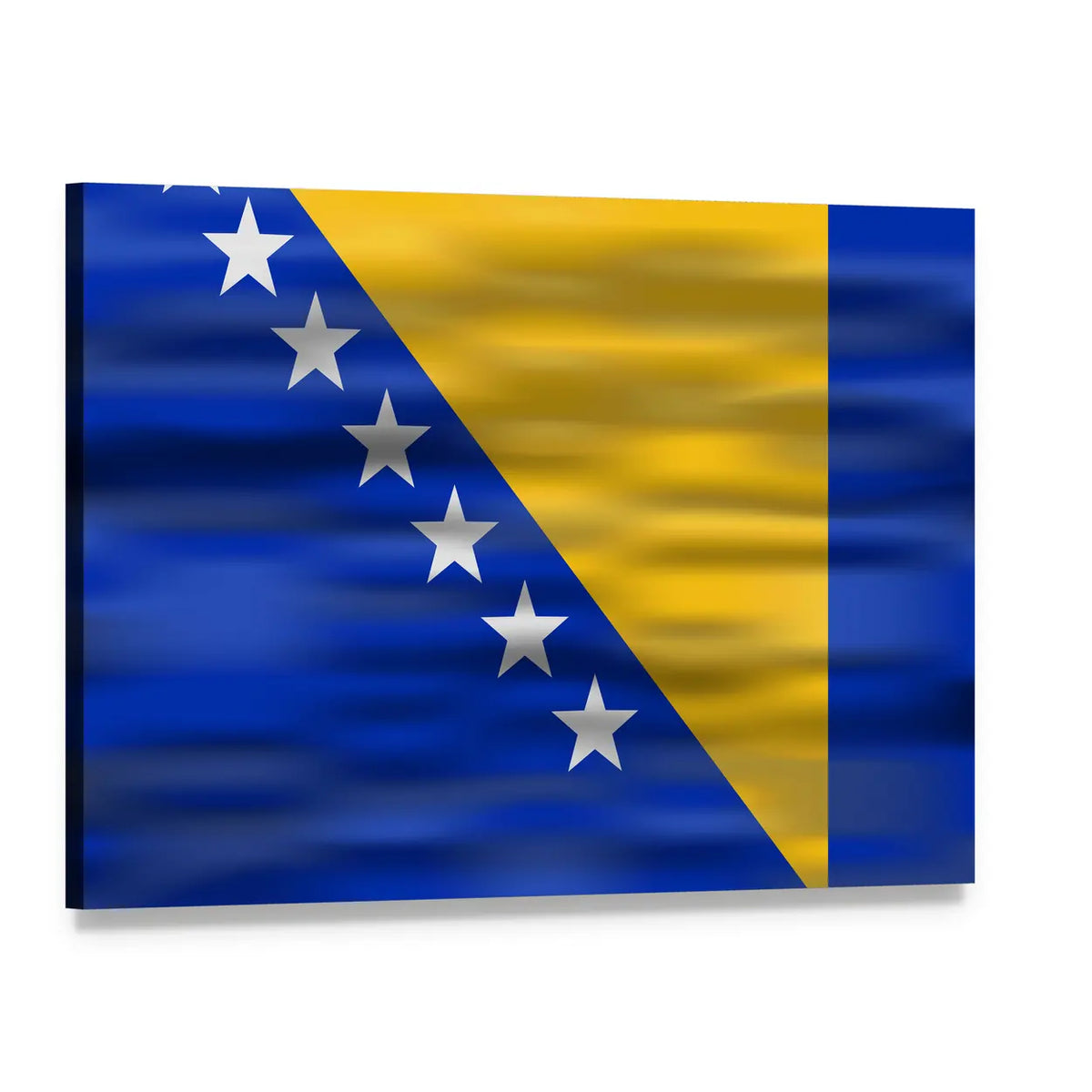 Flag of Bosnia and Herzegovina Canvas Wall Art, single panel gallery wrapped canvas, angled product view