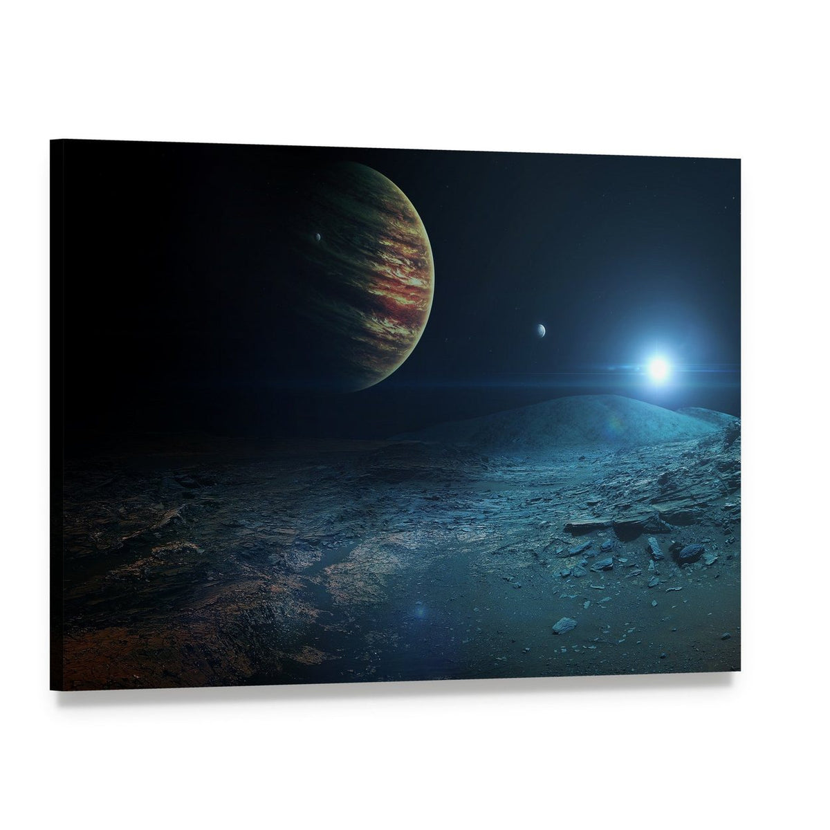 View of Jupiter from Ganymede Canvas Wall Art, single panel gallery wrapped canvas, angled product view