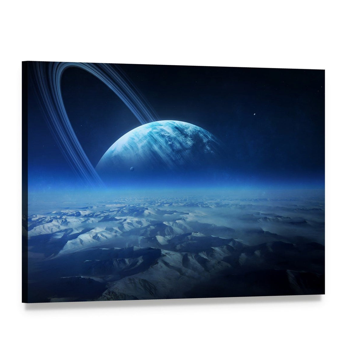 View of Uranus from Titania Canvas Wall Art, single panel gallery wrapped canvas, angled product view