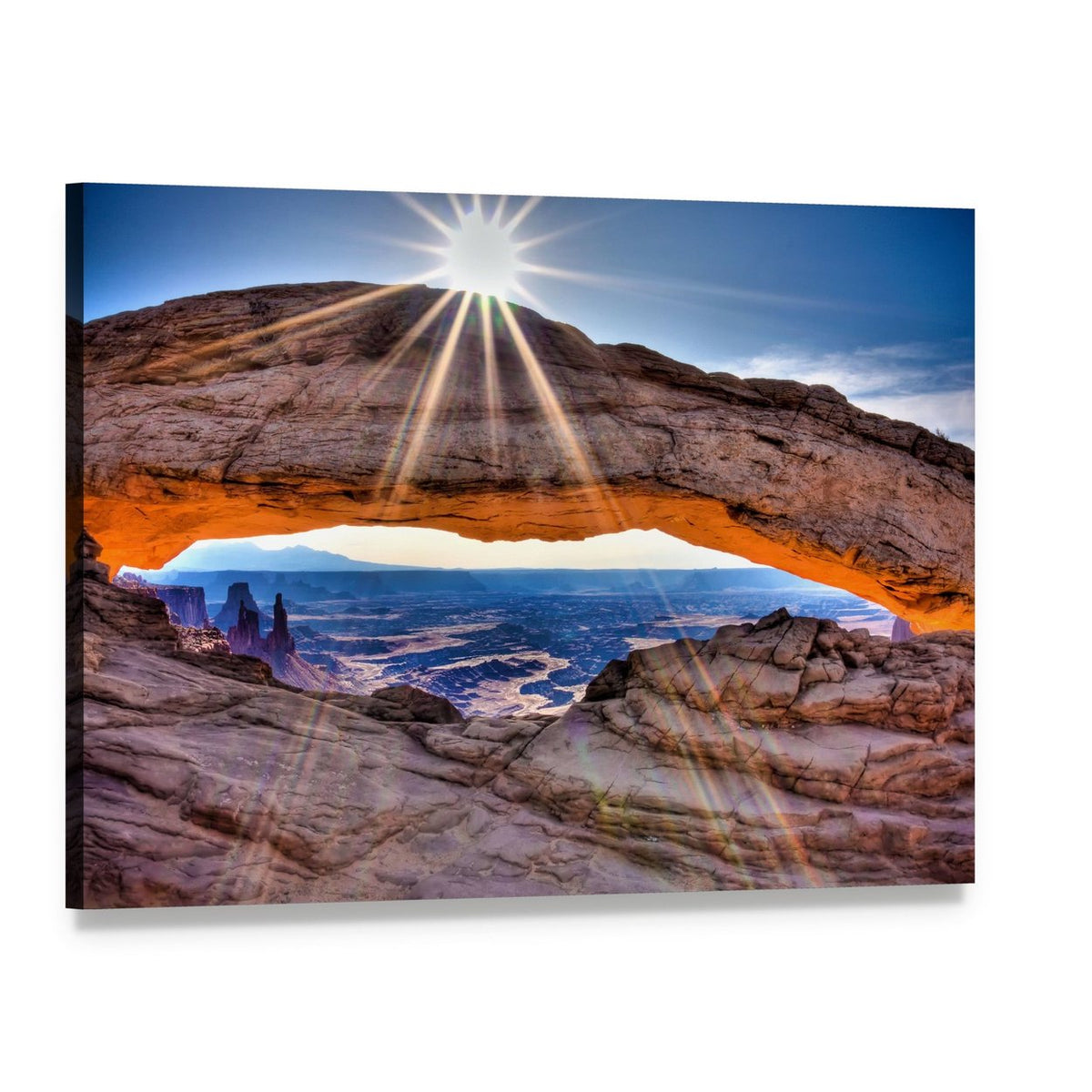 Mesa Arch at Sunrise Canvas Wall Art, single panel gallery wrapped canvas, angled product view