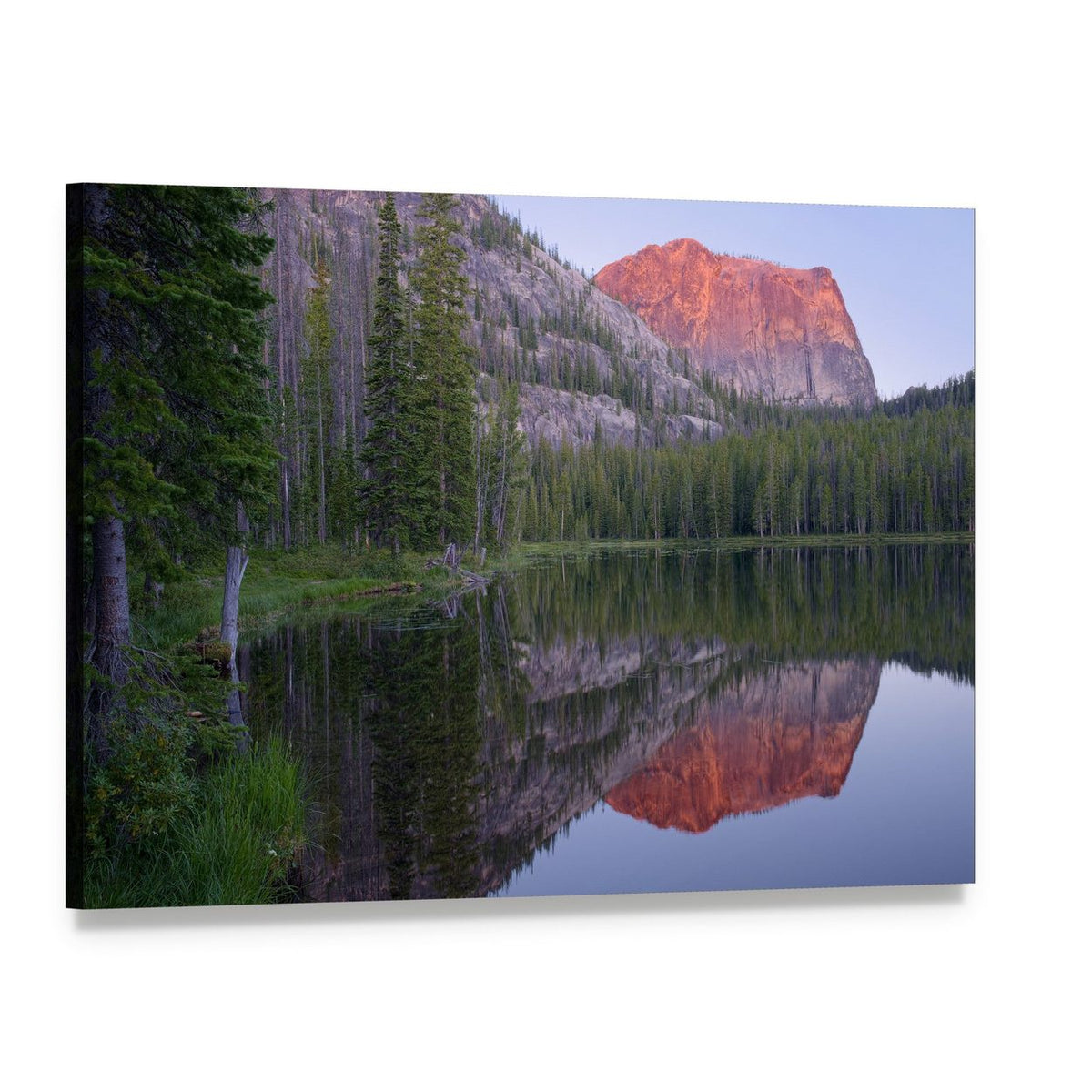 Yellowjacket Lake and Sugarloaf Mountain Canvas Wall Art, single panel gallery wrapped canvas, angled product view