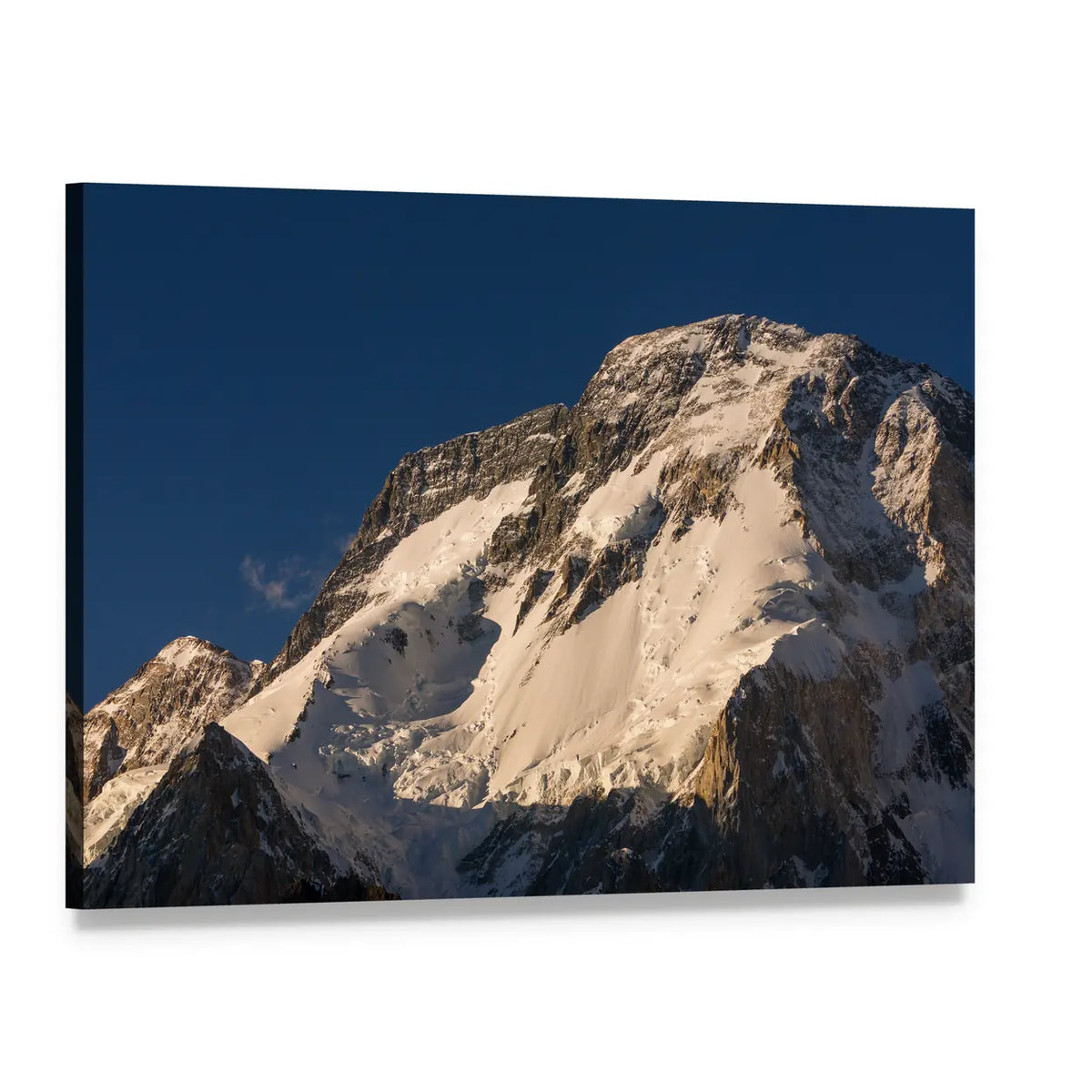 Snow-capped Peak with Jagged Ridges Canvas Wall Art, single panel gallery wrapped canvas, angled product view