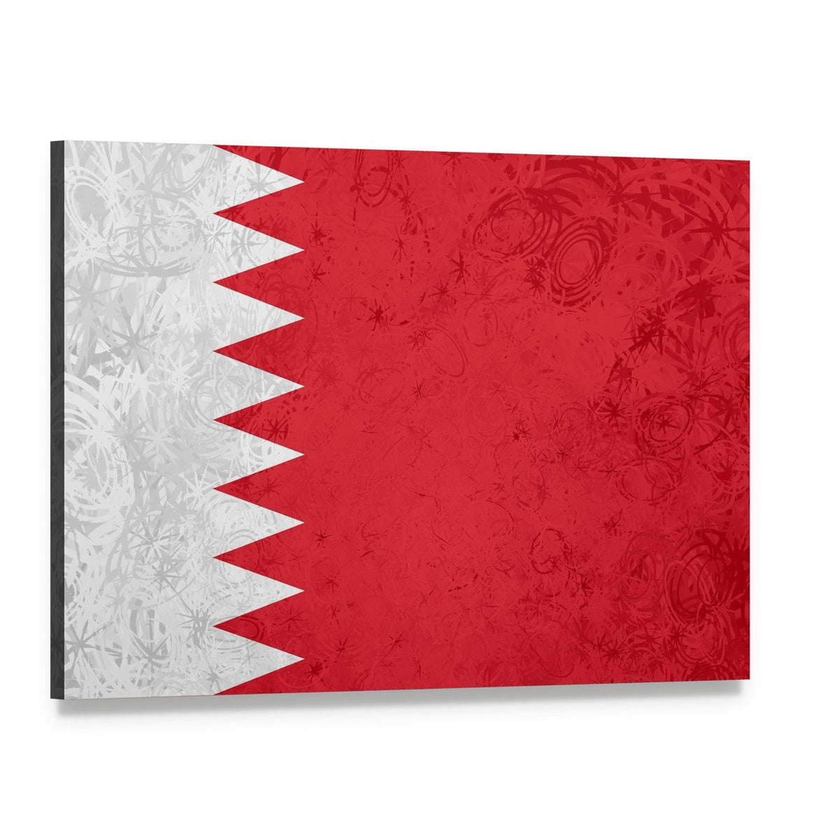Geometric Bahrain Flag with Serrated Edge Canvas Wall Art, single panel gallery wrapped canvas, angled product view