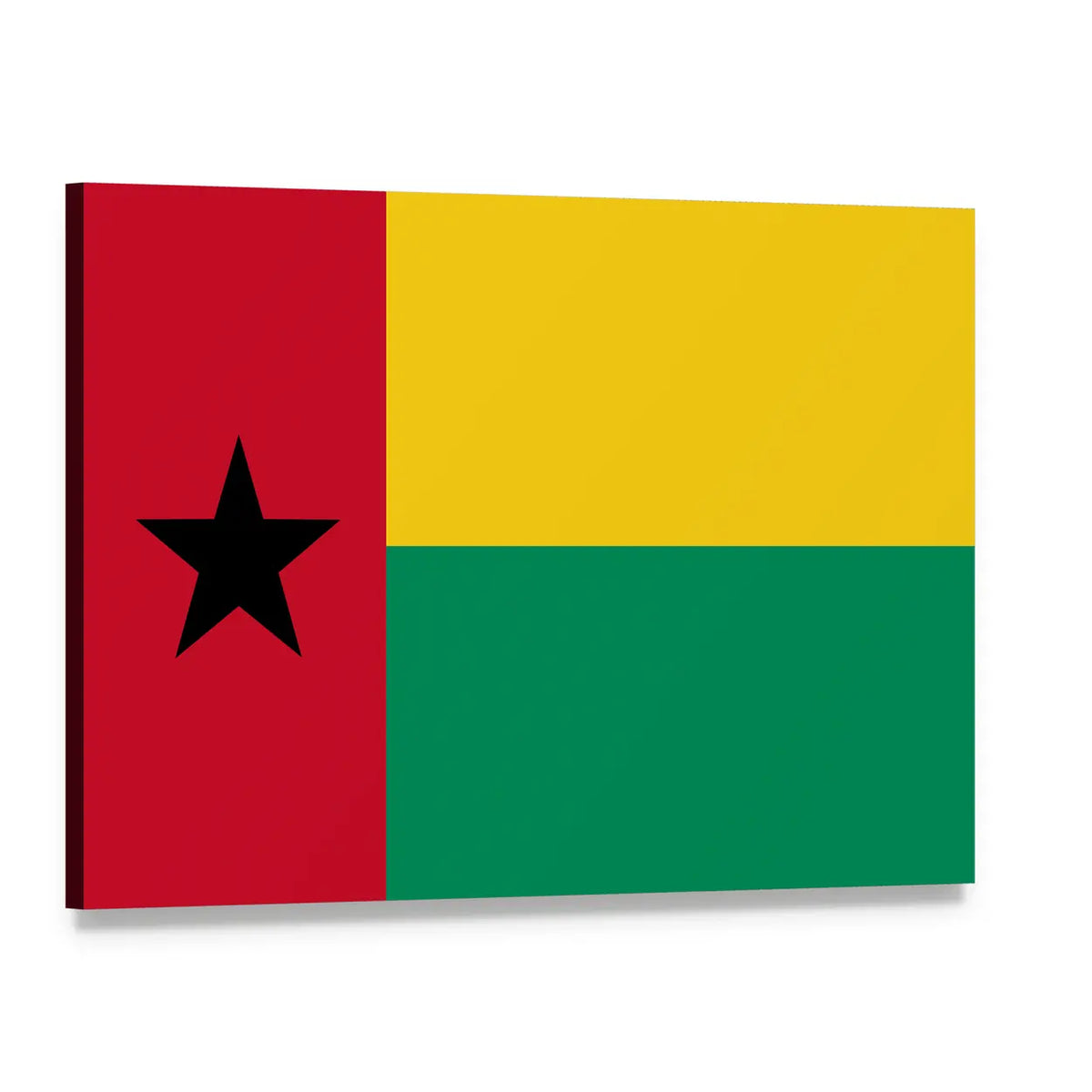 Guinea-bissau Flag with Five-point Star Canvas Wall Art, single panel gallery wrapped canvas, angled product view