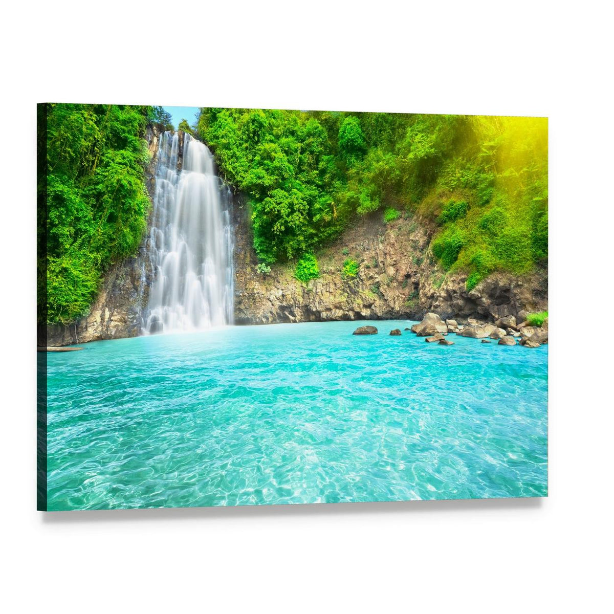 Dambri Waterfall Vietnam Canvas Wall Art, single panel gallery wrapped canvas, angled product view