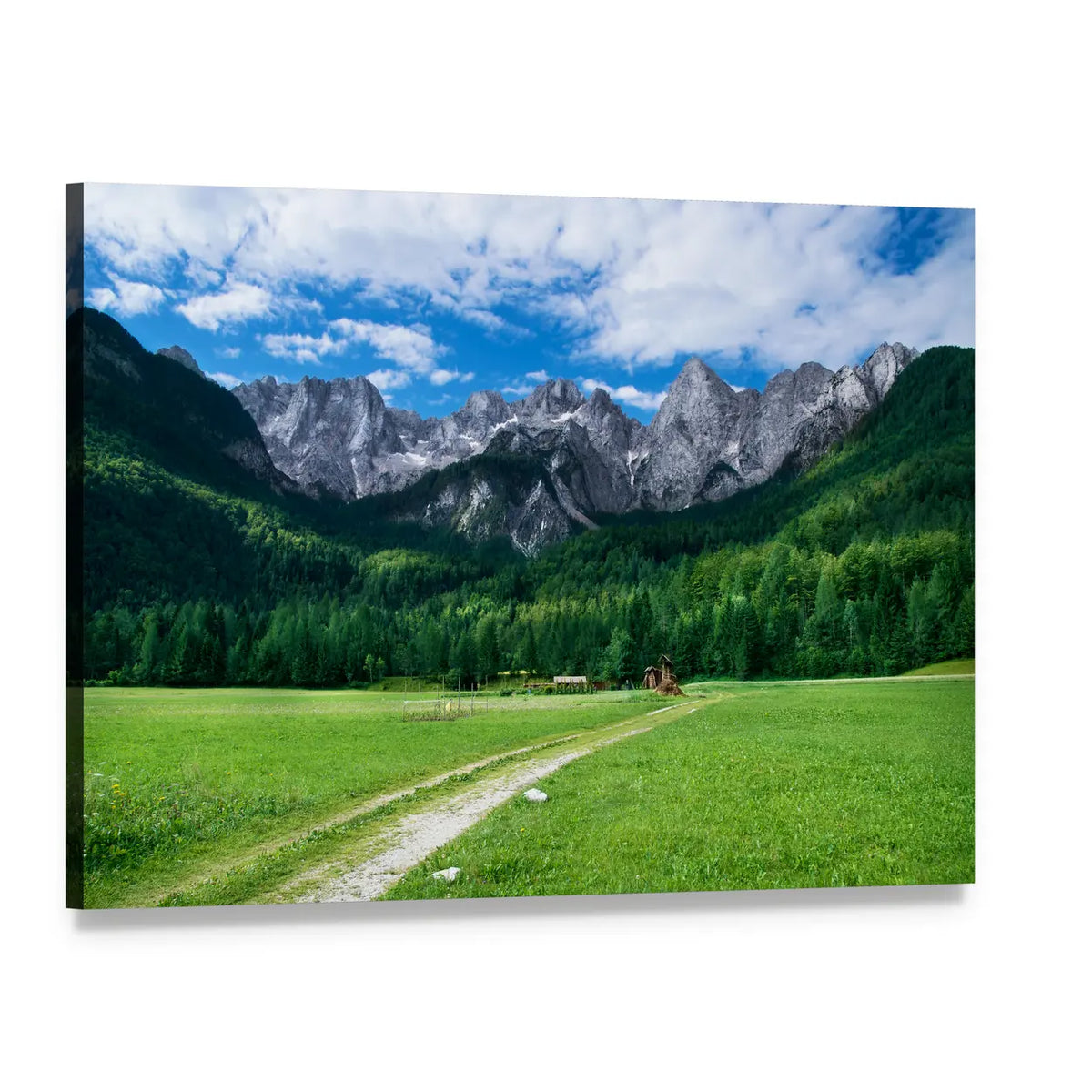 Julian Alps View from Gozd Martuljek Canvas Wall Art, single panel gallery wrapped canvas, angled product view