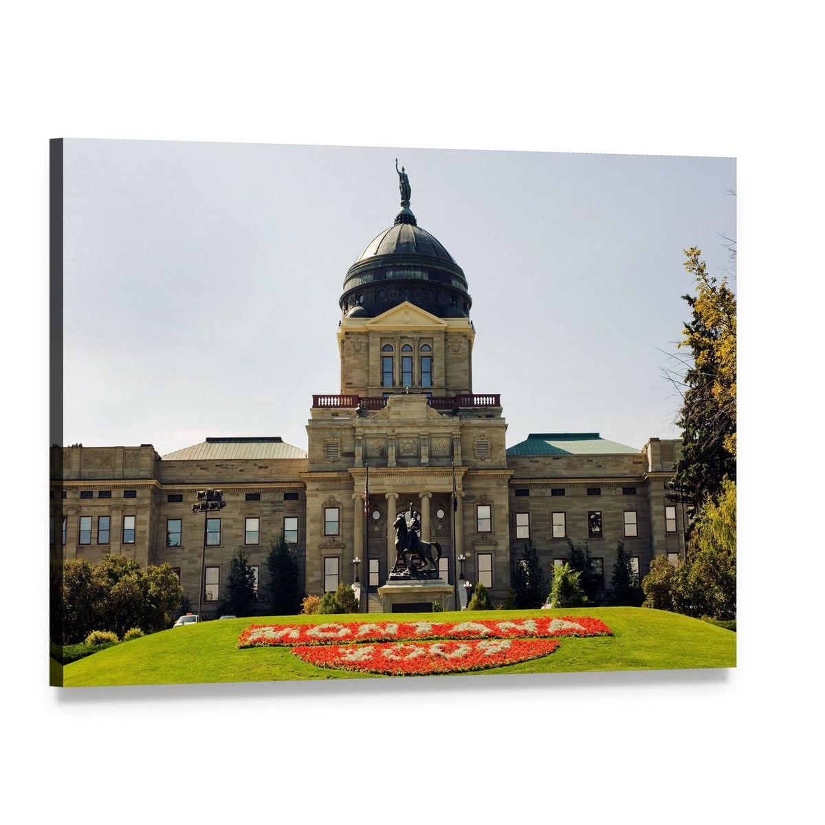 Montana State Capitol Canvas Wall Art, single panel gallery wrapped canvas, angled product view
