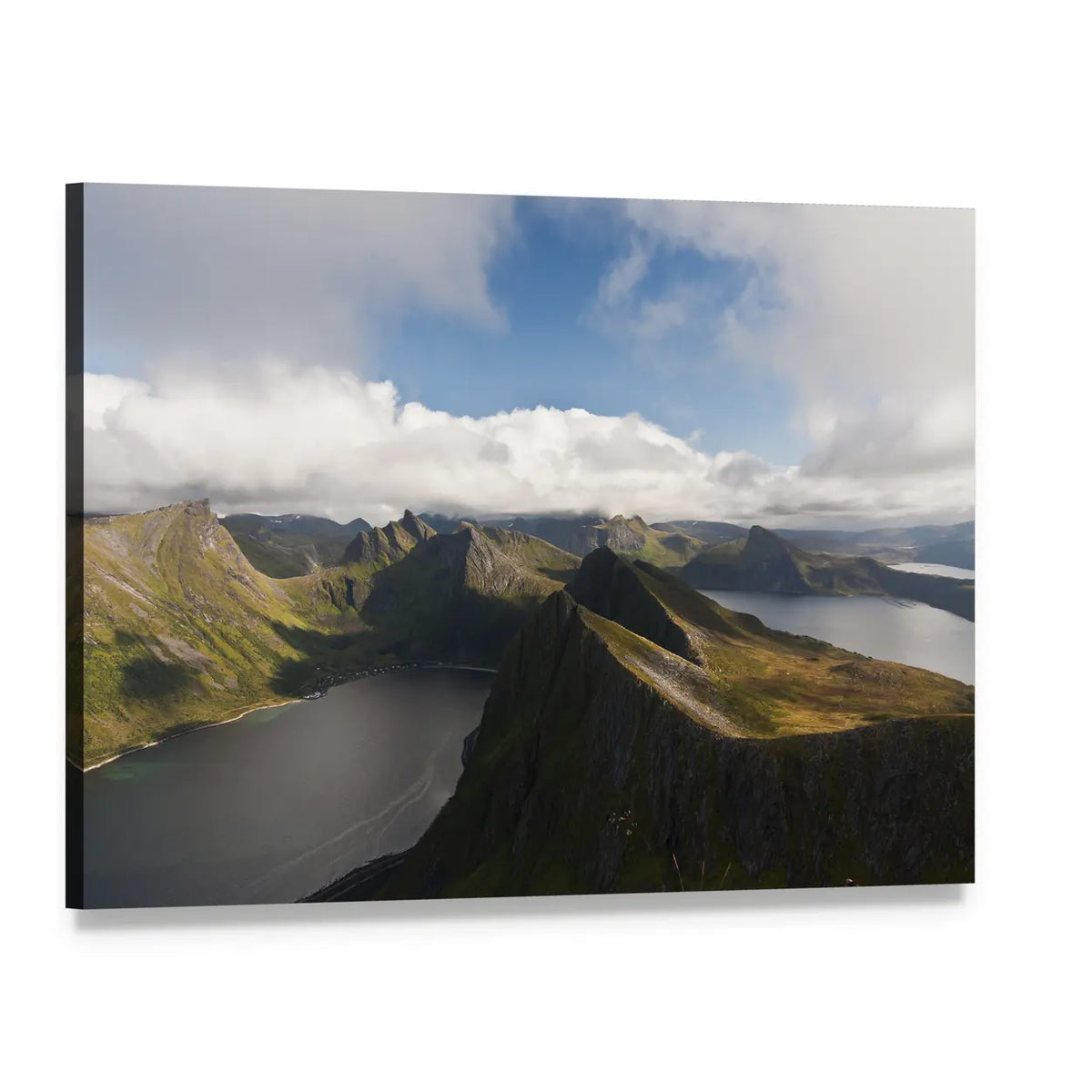 Senja Island in Norway Canvas Wall Art, single panel gallery wrapped canvas, angled product view