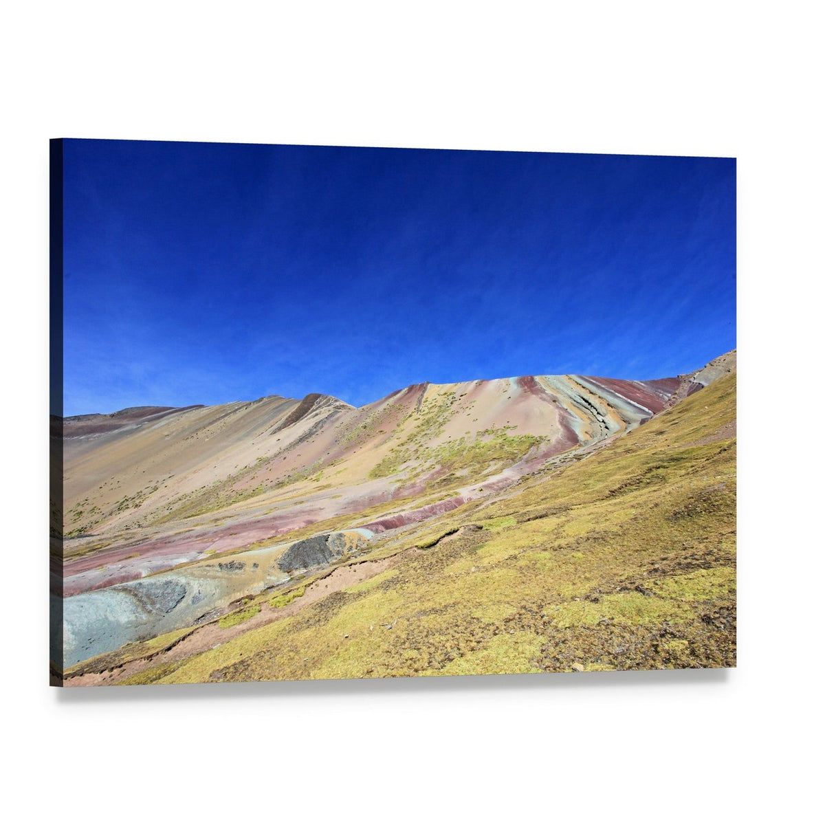 Rainbow Mountains Near Cusco, Peru Canvas Wall Art, single panel gallery wrapped canvas, angled product view