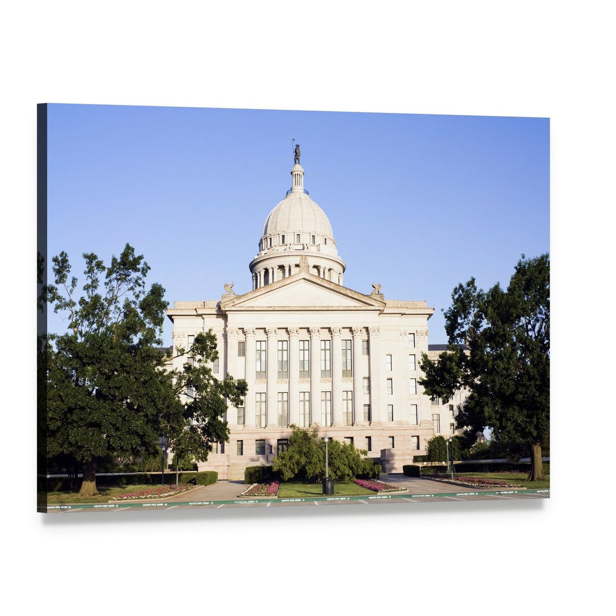 State Capitol of Oklahoma Canvas Wall Art, single panel gallery wrapped canvas, angled product view