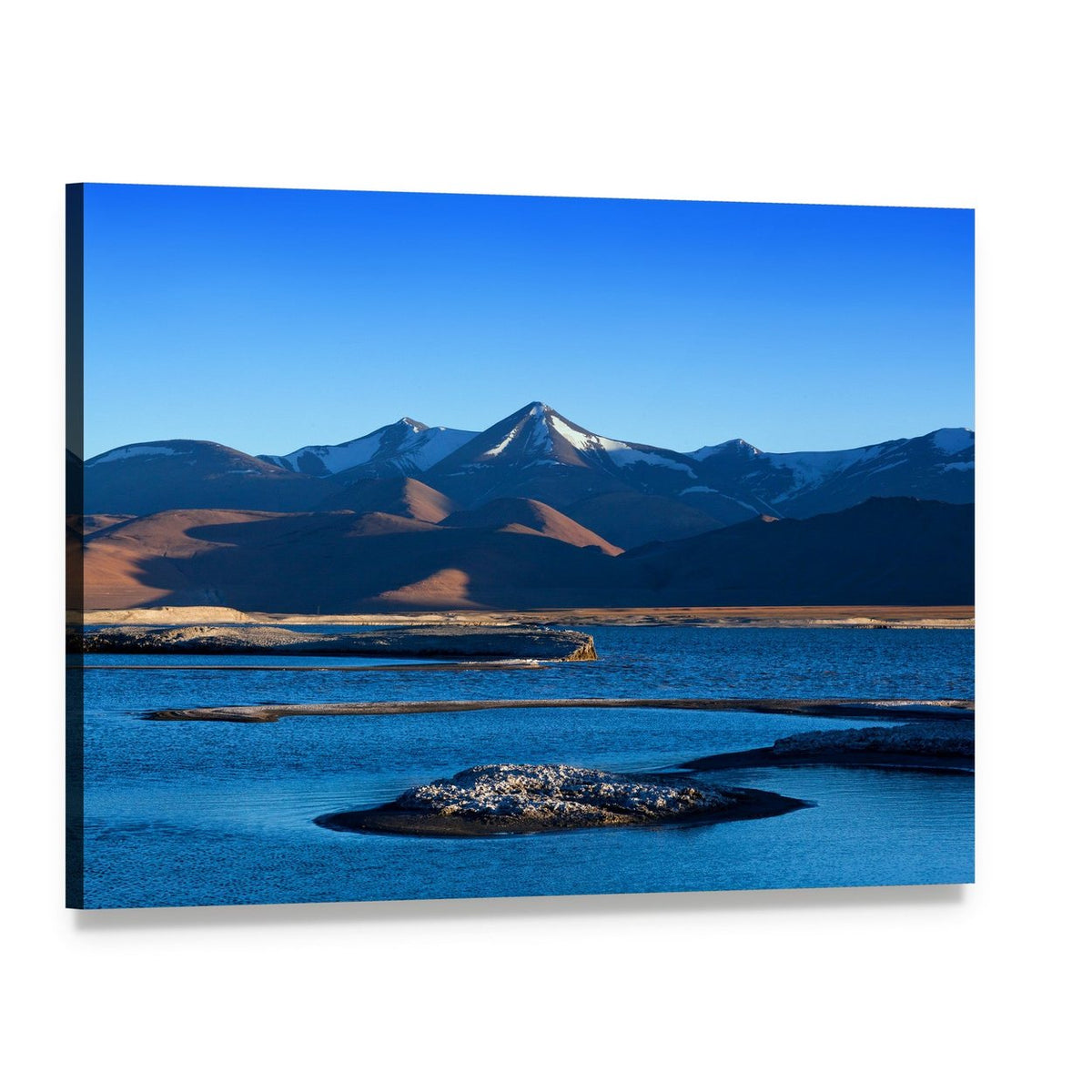 Tso Kar Salt Lake in Ladakh Canvas Wall Art, single panel gallery wrapped canvas, angled product view