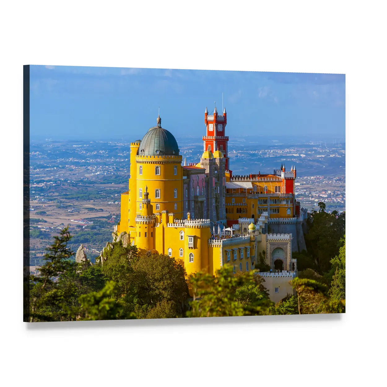 Pena Palace in Sintra Portugal Canvas Wall Art, single panel gallery wrapped canvas, angled product view