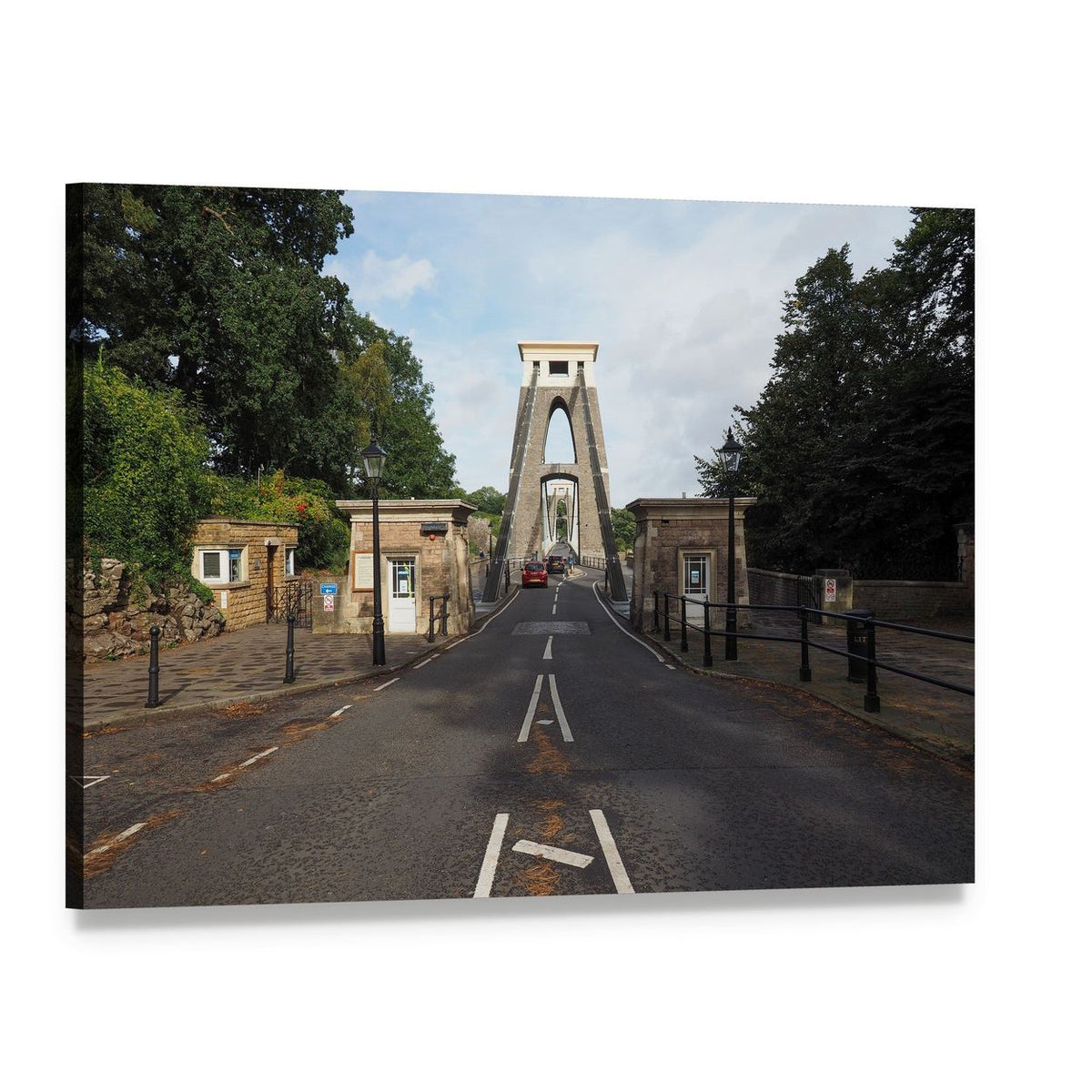 Clifton Suspension Bridge Canvas Wall Art, single panel gallery wrapped canvas, angled product view