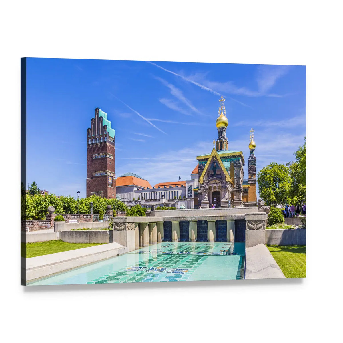 Mathildenhoehe in Darmstadt Canvas Wall Art, single panel gallery wrapped canvas, angled product view