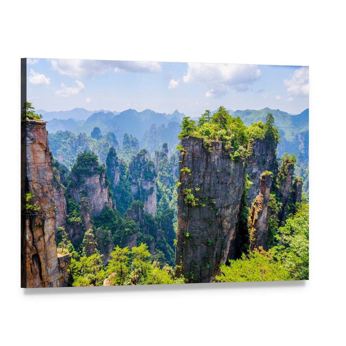 Majestic View Over Sandstone Formations in China Canvas Wall Art, single panel gallery wrapped canvas, angled product view