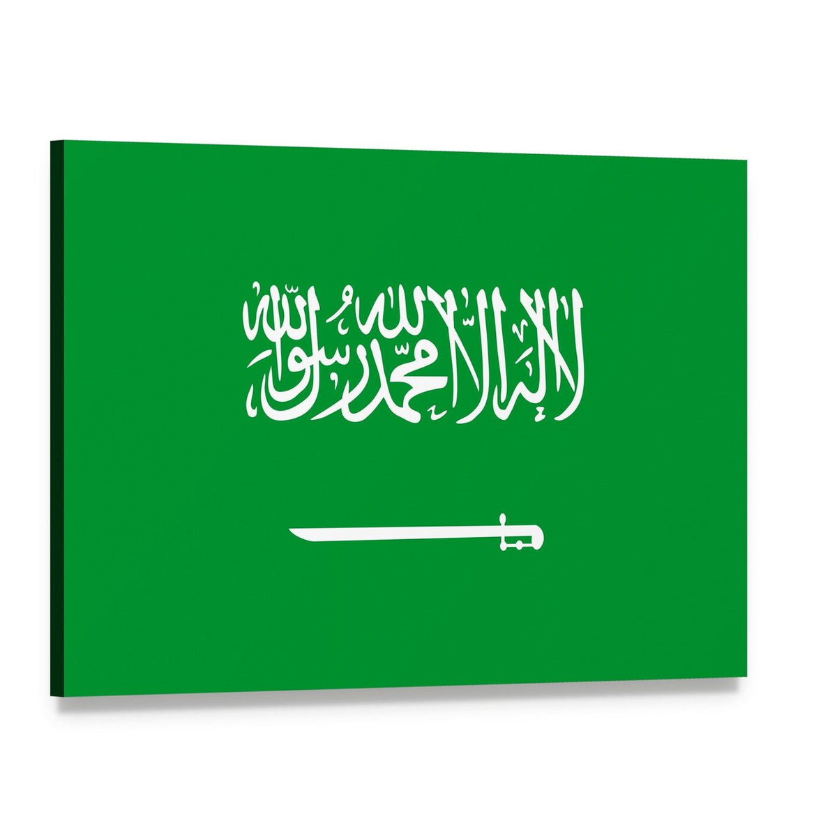 Flag of Saudi Arabia Canvas Wall Art, single panel gallery wrapped canvas, angled product view