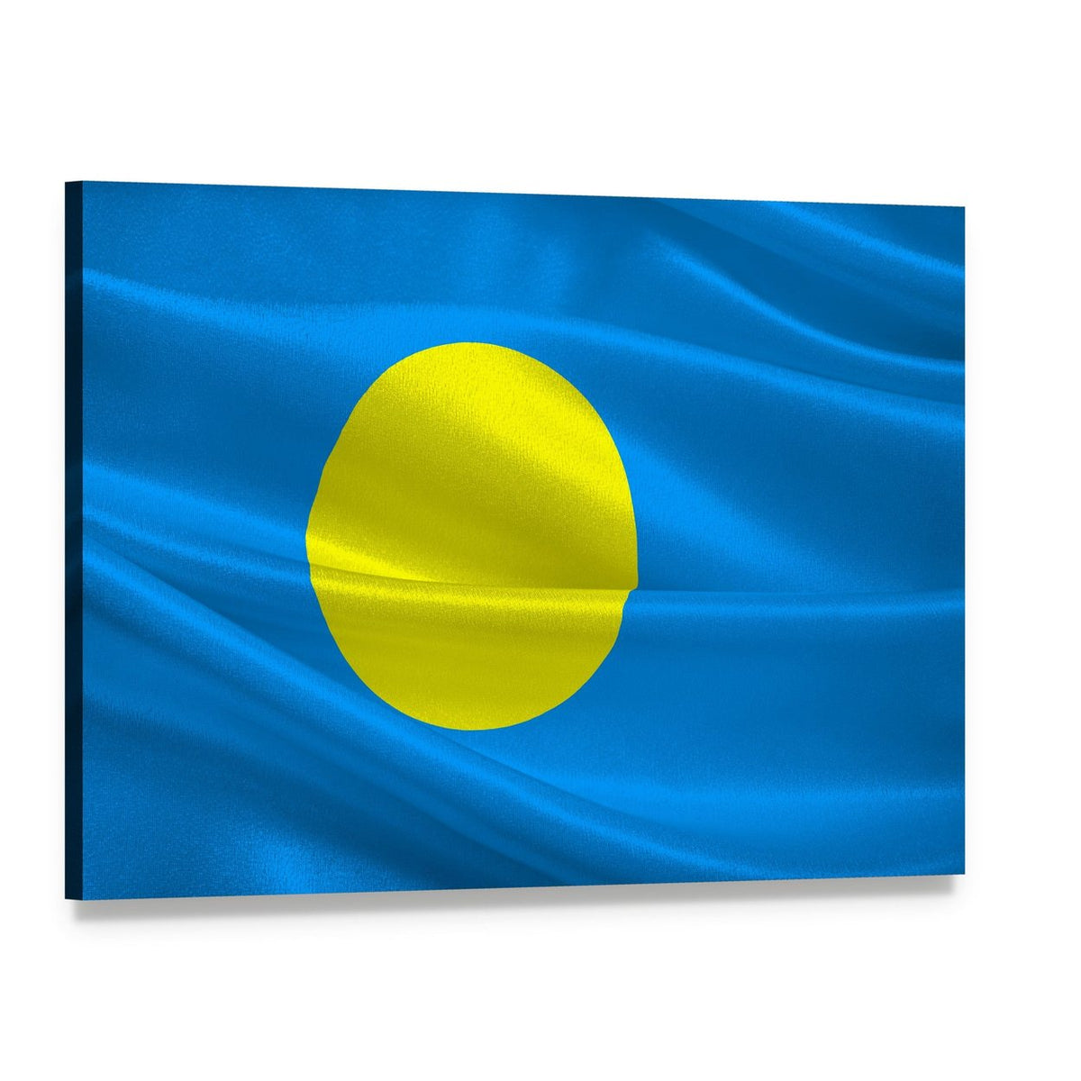 Flag of Palau Canvas Wall Art, single panel gallery wrapped canvas, angled product view