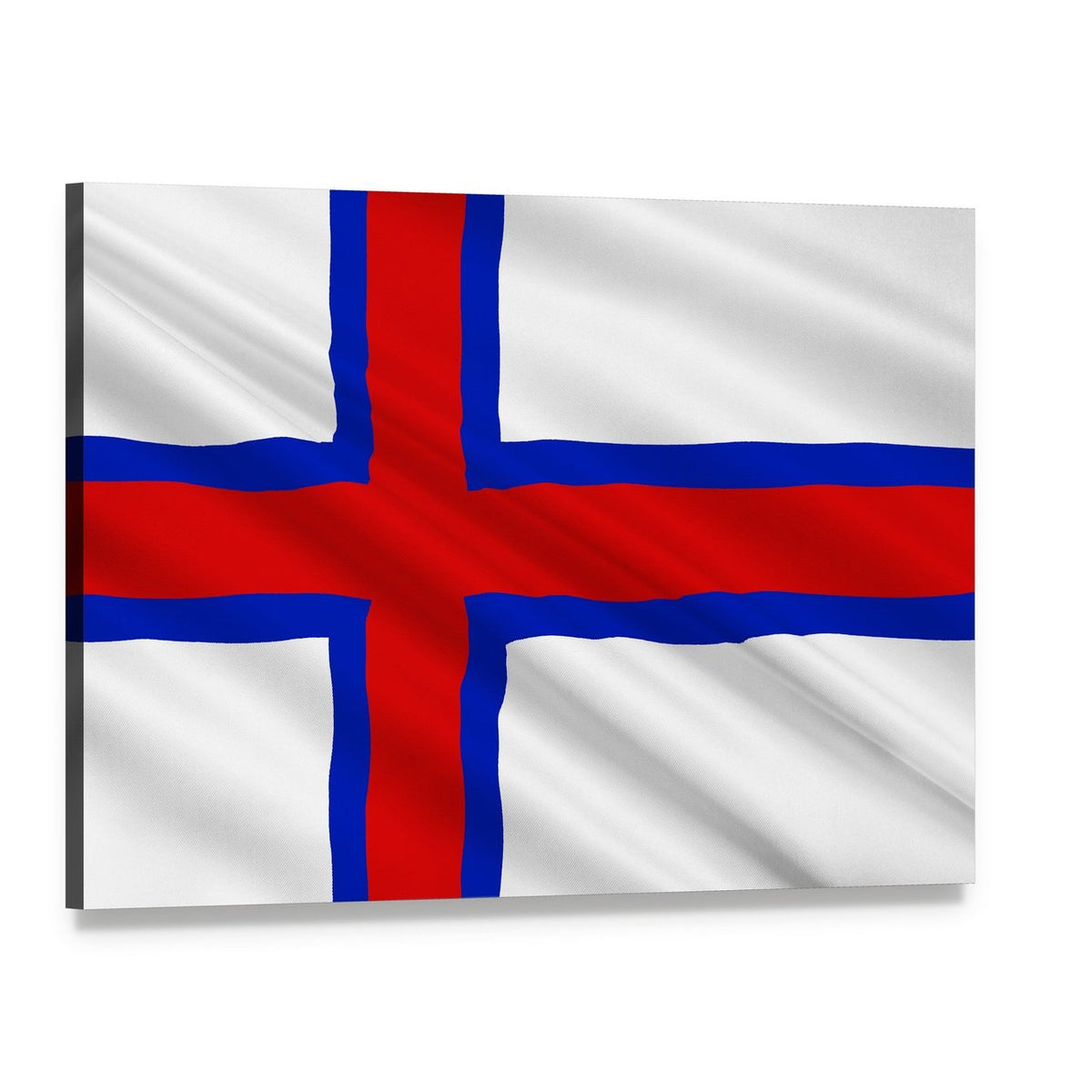 Faroe Islands Flag Canvas Wall Art, single panel gallery wrapped canvas, angled product view