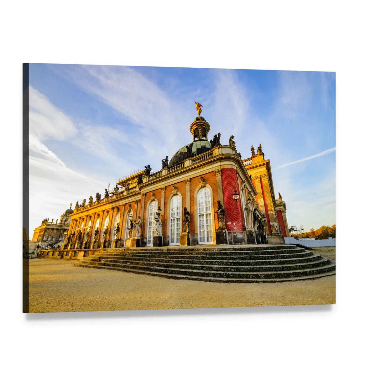 Sanssouci Palace in Potsdam Canvas Wall Art, single panel gallery wrapped canvas, angled product view