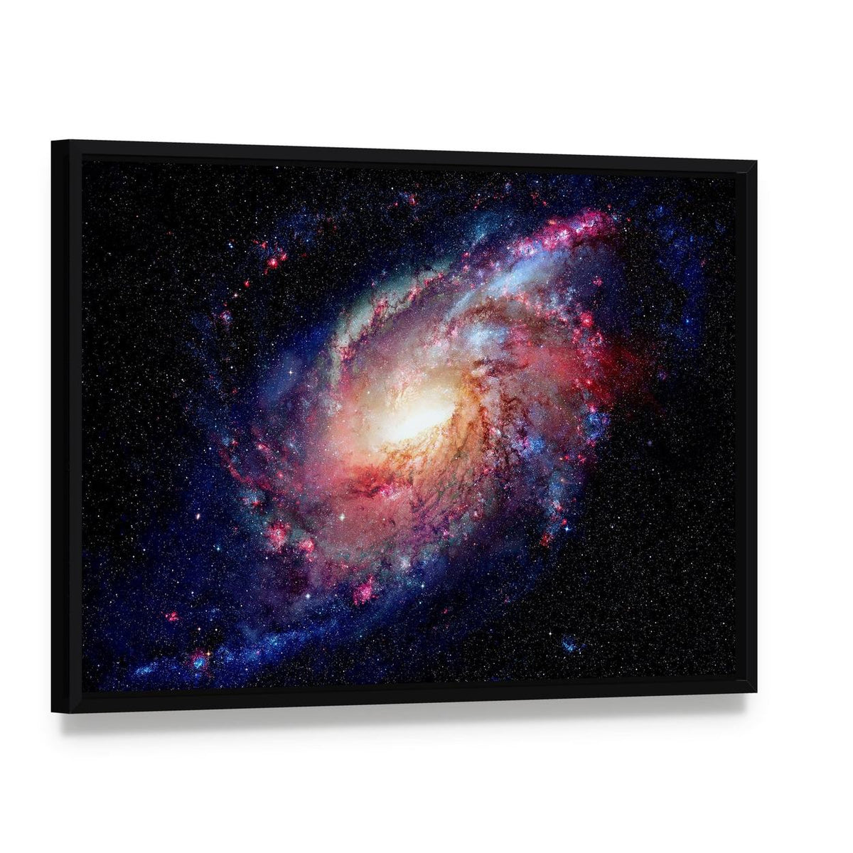 Young Galaxy in Deep Space Canvas Wall Art, framed canvas in a black floater frame, angled product view