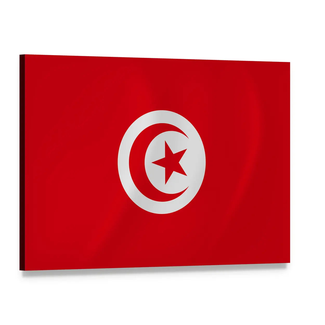 Flag of Tunisia Canvas Wall Art, single panel gallery wrapped canvas, angled product view