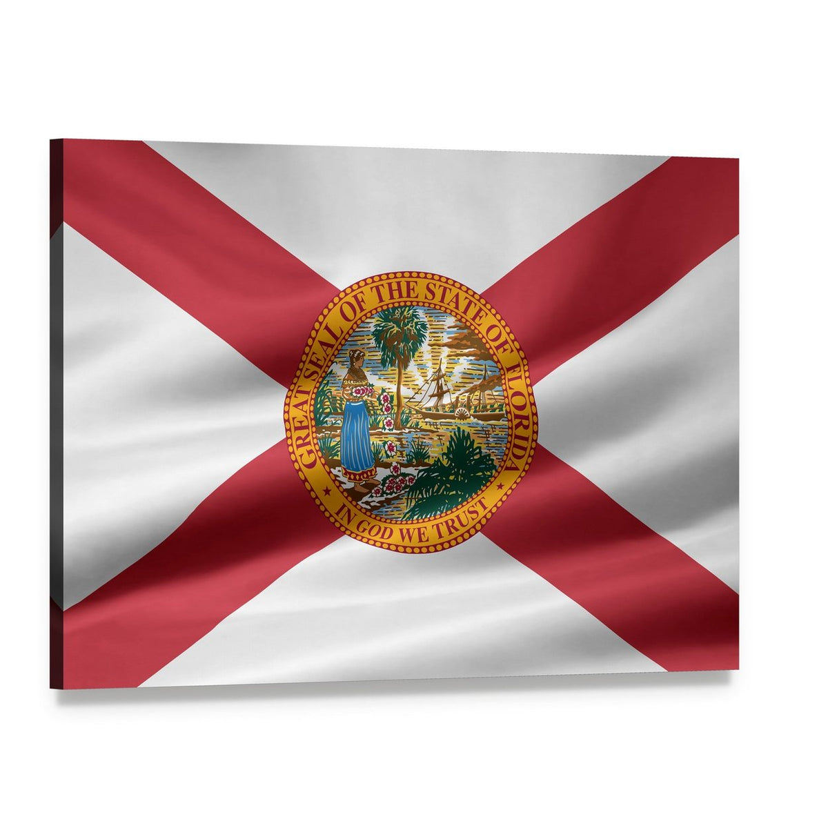Flag of Florida Canvas Wall Art, single panel gallery wrapped canvas, angled product view