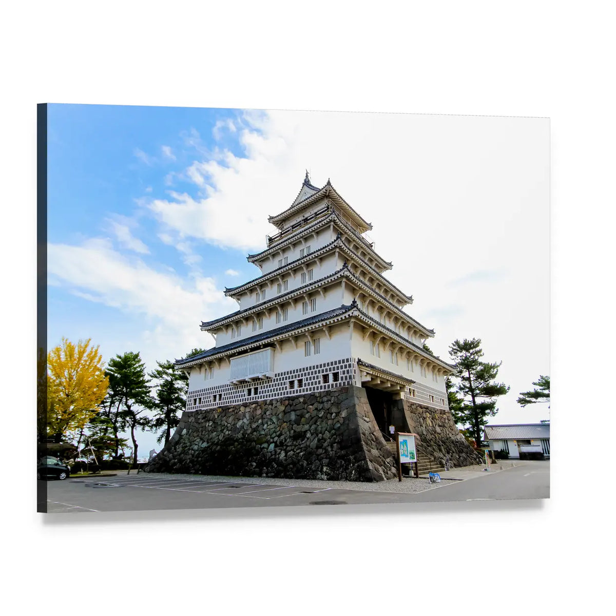 Shimabara Moritake Castle Canvas Wall Art, single panel gallery wrapped canvas, angled product view
