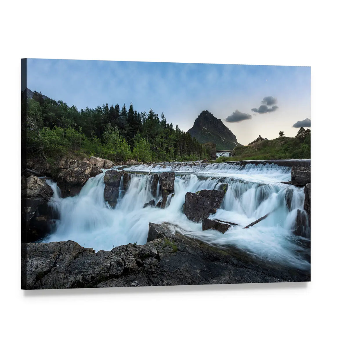 Swift Current Falls Canvas Wall Art, single panel gallery wrapped canvas, angled product view