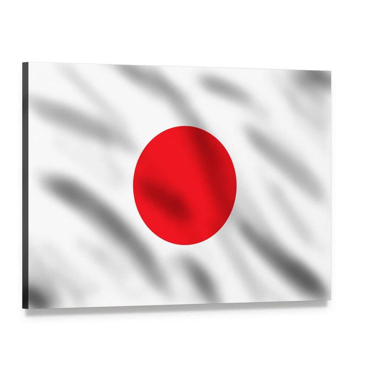 Waving Flag of Japan Canvas Wall Art, single panel gallery wrapped canvas, angled product view