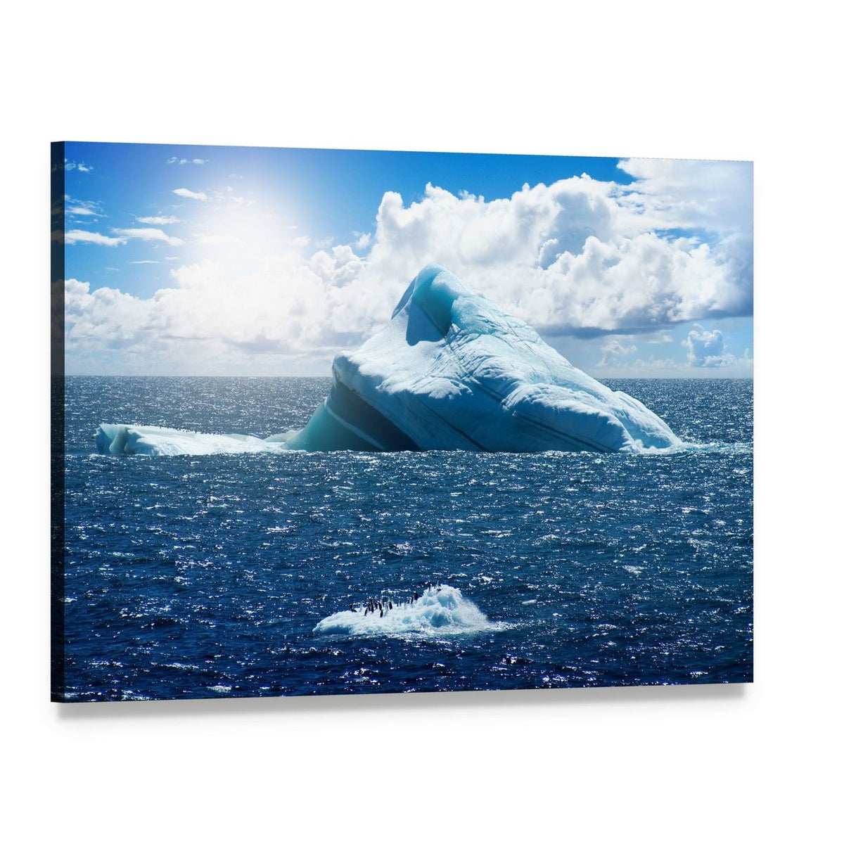 Antarctic Ice Island in Atlantic Ocean Canvas Wall Art, single panel gallery wrapped canvas, angled product view