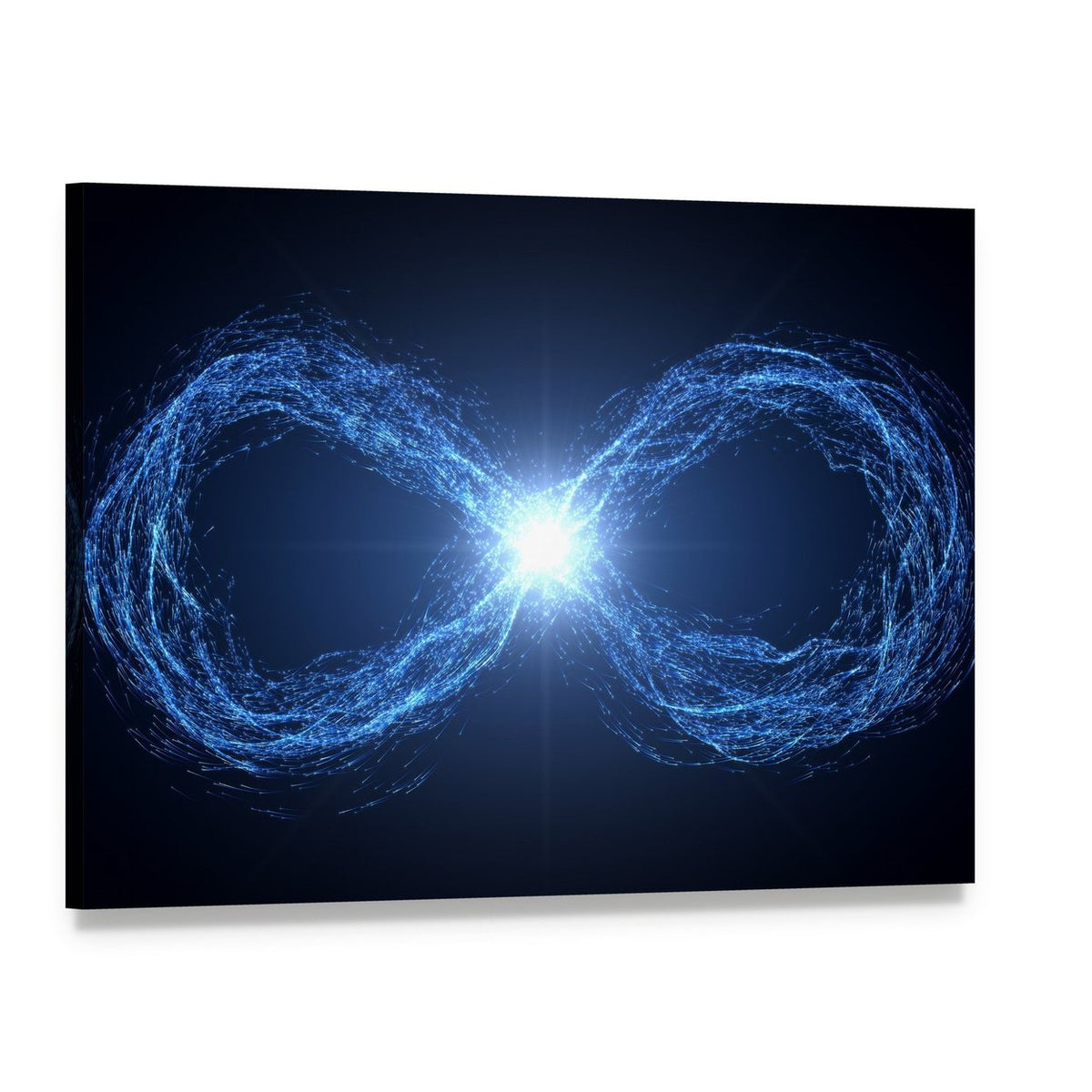 Infinity Loop of Glowing Energy Canvas Wall Art, single panel gallery wrapped canvas, angled product view
