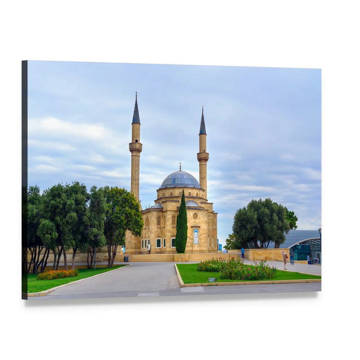 Mosque of Martyrs Canvas Wall Art, single panel gallery wrapped canvas, angled product view