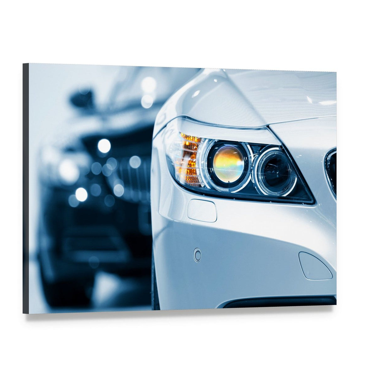 Close Up of Car Headlight Canvas Wall Art, single panel gallery wrapped canvas, angled product view