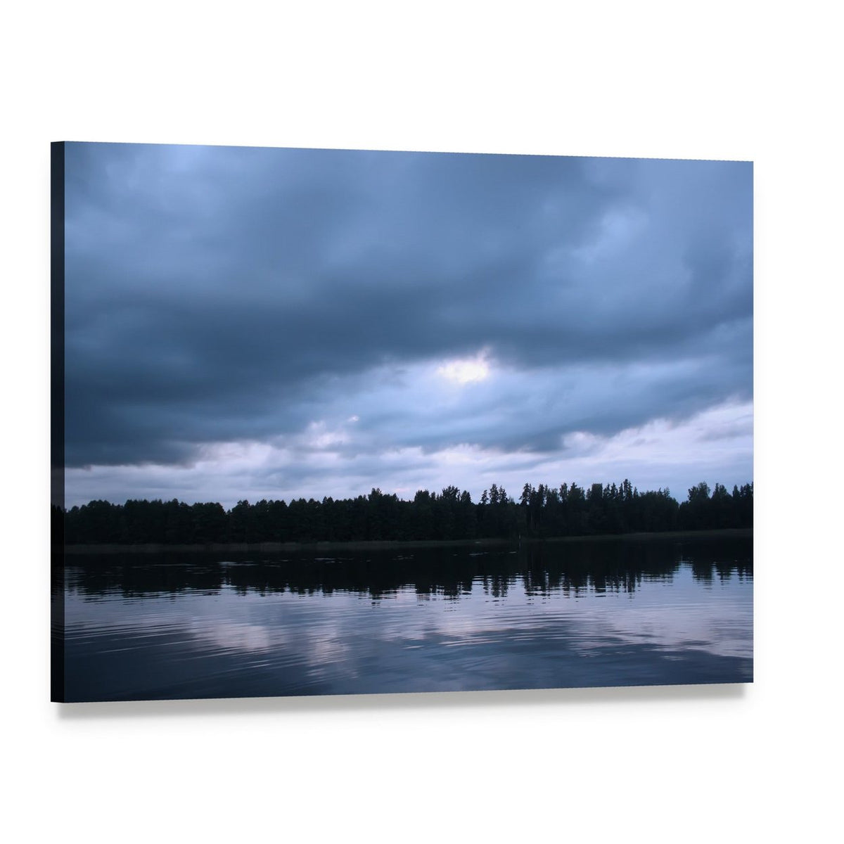Lake in Latvia Canvas Wall Art, single panel gallery wrapped canvas, angled product view