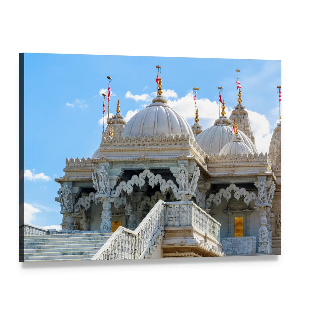 Shri Swaminarayan Mandir, London Canvas Wall Art, single panel gallery wrapped canvas, angled product view