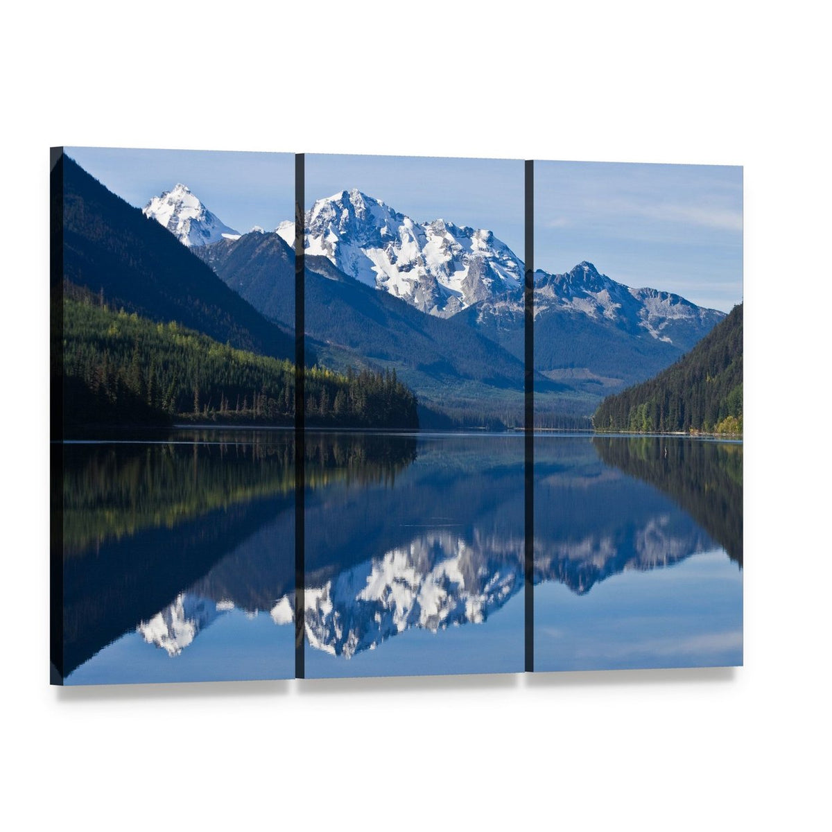 Mountain in British Columbia Canvas Wall Art, 3 panel 3 Horizontal layout gallery wrapped canvas set, angled product view