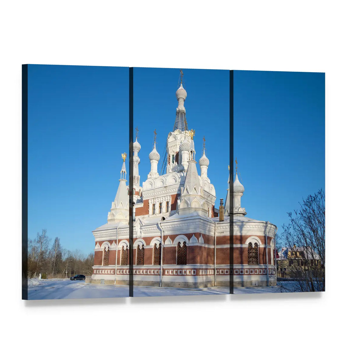 Nicholas Temple, Russia Canvas Wall Art, 3 panel 3 Horizontal layout gallery wrapped canvas set, angled product view
