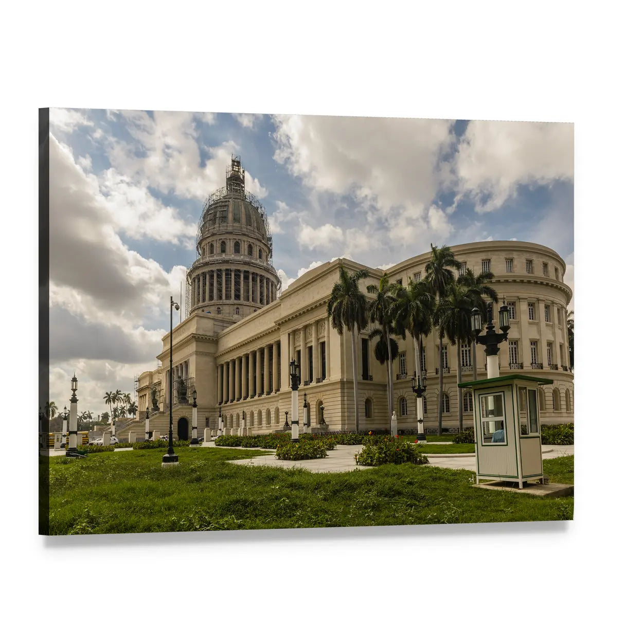 National Capitol in Havana Canvas Wall Art, single panel gallery wrapped canvas, angled product view