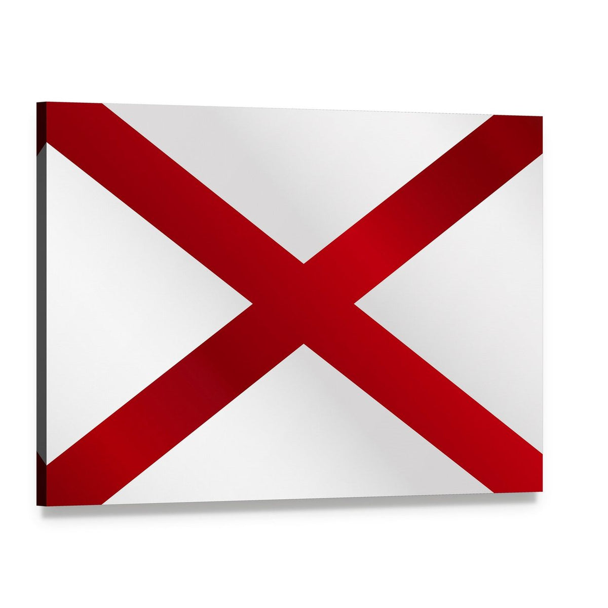 Alabama State Flag Crimson Saltire Canvas Wall Art, single panel gallery wrapped canvas, angled product view