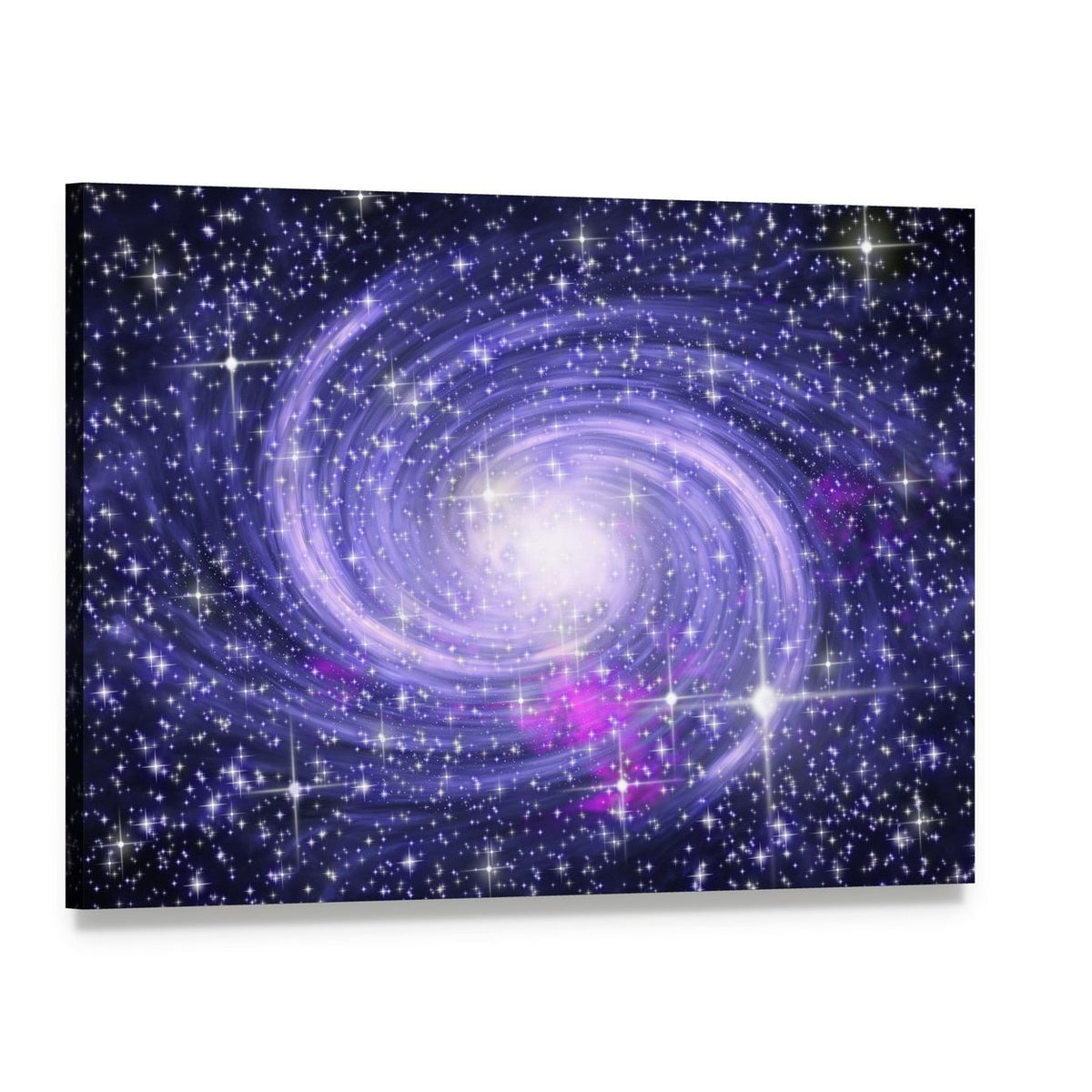 Big Spiral Galaxy Canvas Wall Art, single panel gallery wrapped canvas, angled product view