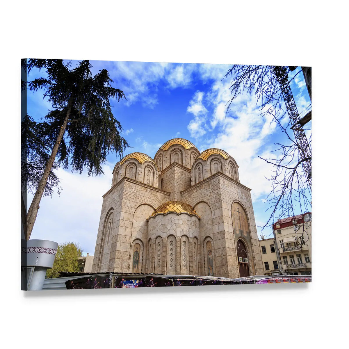 New Orthodox Church in Skopje Canvas Wall Art, single panel gallery wrapped canvas, angled product view